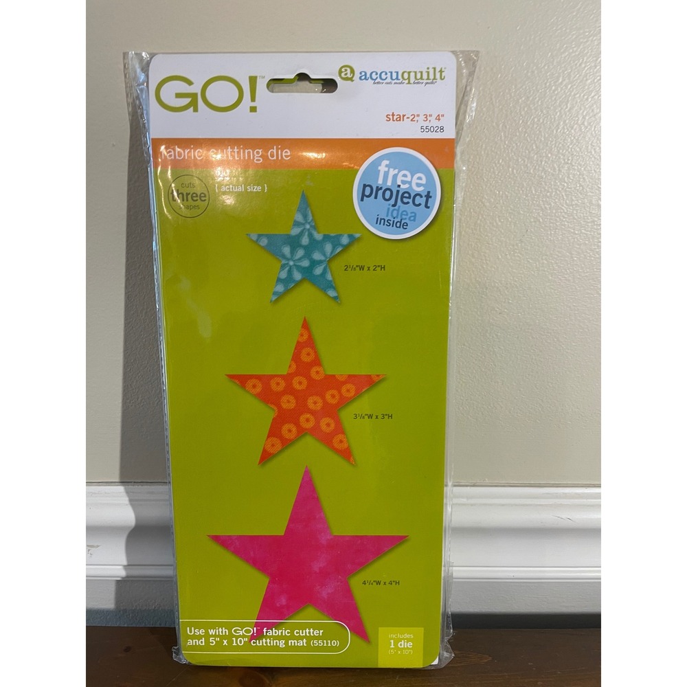 AccuQuilt GO! Star 2 3 4 Inch Fabric Cutting Die 55028 Quilting Shapes New
